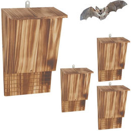 relaxdays Tierhaus Fledermauskasten geflammt 4er Set – Bild 1 von 5