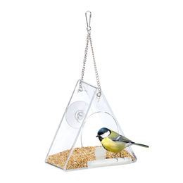 Relaxdays Vogelfutterhaus aus Acryl zum Aufhängen für Fenster – Bild 1 von 9