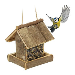 Produktbild von Relaxdays Vogelfutterhaus aus Holz zum Aufhängen