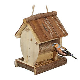 Relaxdays Vogelfutterhaus Holz zum Aufhängen – Bild 1 von 8