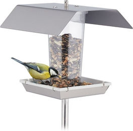Produktbild von relaxdays Vogelhaus Vogelfutterhaus aus Edelstahl