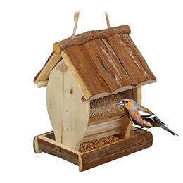 Produktbild von Relaxdays Vogelhaus Vogelfutterhaus mit Rindendach