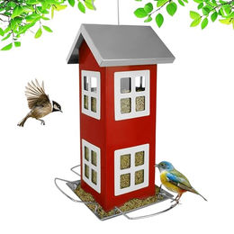 relaxdays Vogelhaus zum Aufhänge, rot – Bild 1 von 8