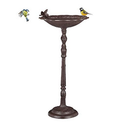 Produktbild von Relaxdays Vogeltränke aus Gusseisen mit Ständer
