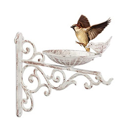 Produktbild von Relaxdays Vogeltränke Gusseisen Wandmontage Weiß