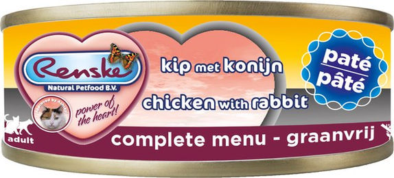 Renske Paté Nassfutter - Katze - Huhn mit Kaninchen – Bild 1 von 2