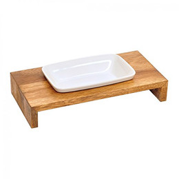 Produktbild von Replus Futterstation Siam aus Teak mit Keramiknapf - 0,25 l