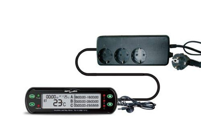 Produktbild von ReptiZoo Thermostat mit Zeitsteuerungfunktion (THC11) mit drei Anschlüssen