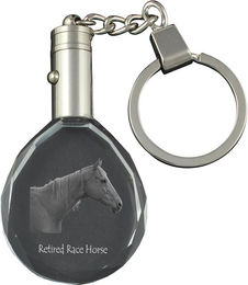 Produktbild von Retired Race Horse - pendant with a picture of a horse, crystal key ring in a gift box, unique gift by Art-Dog brand transparent
