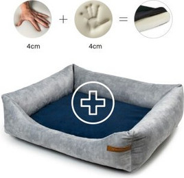 Produktbild von Rexproduct Otto Orthopädisches Hundebett Grau S-XL dunkelblau S