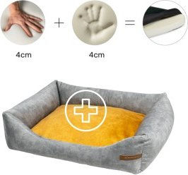 Rexproduct Otto Orthopädisches Hundebett Grau S-XL gelb M – Bild 1 von 3
