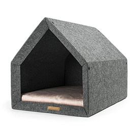 Produktbild von Rexproduct PetHome Hundehütte mit Liegefläche und Dach S Dunkelgrau Pink