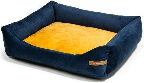 Rexproduct SoftColor Hundebett Dunkelblau Gelb S – Bild 1 von 3