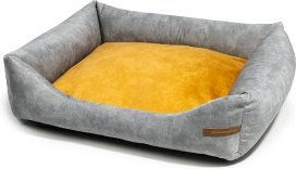 Rexproduct SoftColor luxury dog bed in grau color gelb M – Bild 1 von 3
