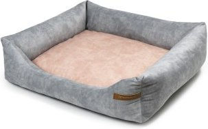 Rexproduct SoftColor luxury dog bed in grau color pink M – Bild 1 von 3