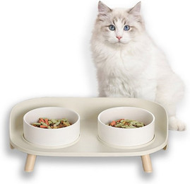 Produktbild von Rhein Beleuchtung Napf-Set Neigungsschalen aus Keramik für Katzen und Hunde - 2 x 480 ml