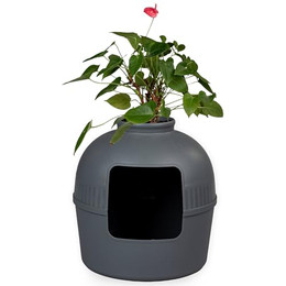 Produktbild von RHRQUALITY Katzentoilette Flower XXL Anthrazit