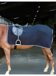Produktbild von Riding World Nierendecke aus Polarfleece schwarz grau 125cm