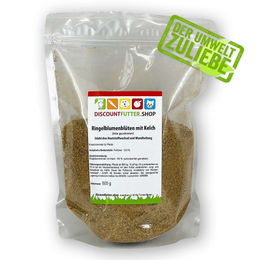 Produktbild von Ringelblumenblüten mit Kelch (fein geschrotet)