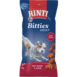 Produktbild von Rinti Bitties Adult Soft Sticks Huhn & Kalb - 8 x 75 g