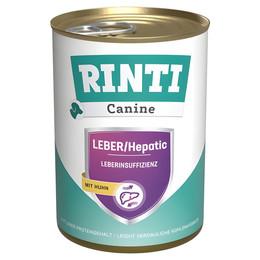 Produktbild von RINTI Canine Leber/Hepatic mit Huhn - 12 x 400 g