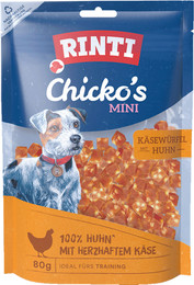 Produktbild von RINTI Chicko Mini Käsewürfel Huhn Hundesnack 12 x 80 Gramm