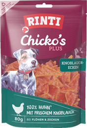Produktbild von RINTI Chicko Plus 80 Gramm Hundesnacks 12 x 80 Gramm Knoblauchecken mit Huhn