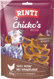 Produktbild von RINTI Chicko Plus 80 Gramm Hundesnacks 12 x 80 Gramm Leberwurstschnitte