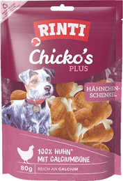 Produktbild von RINTI Chicko Plus 80 Gramm Hundesnacks Sparpaket 12 x 80 Gramm Hähnchenschenkel