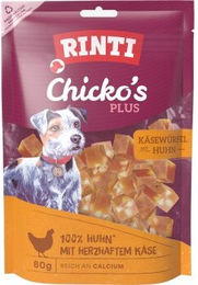 Produktbild von RINTI Chicko Plus Käsewürfel Huhn mit Käse - 12 x 80 g