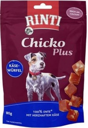 Produktbild von Rinti Chicko Plus Käsewürfel mit Ente - 12 x 80 g