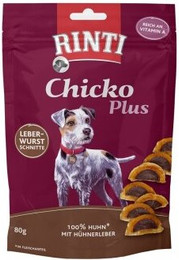 Produktbild von RINTI Chicko Plus Leberwurstschnitte Huhn mit Hühnerleber - 12 x 80 g