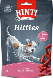 Produktbild von Rinti Extra Bitties Huhn mit Karotten & Spinat - 12 x 100 g