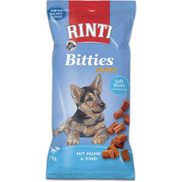 Produktbild von Rinti Extra Bitties Puppy Soft Sticks mit Huhn & Rind - 16 x 75 g