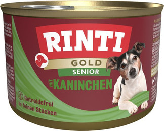 Produktbild von RINTI Gold 185g Dose Hundenassfutter Sparpaket 24 x 185 Gramm Senior Kaninchen