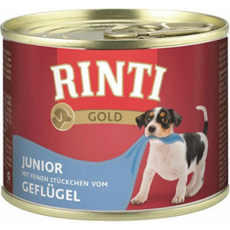 Produktbild von Rinti Gold Junior Geflügel Nassfutter für Welpen kleiner Rassen - 12 x 185 g