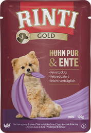Produktbild von Rinti Gold Mini Huhn und Ente Nassfutter für kleine Hunde - 10 x 100 g