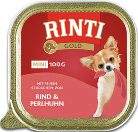 Produktbild von Rinti Gold Mini Rind & Perlhuhn - 16 x 100 g