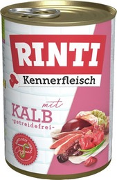 Produktbild von RINTI Kennerfleisch 400g Dose Hundenassfutter 24 x 400 Gramm Kalb