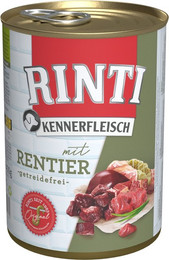 Produktbild von RINTI Kennerfleisch 400g Dose Hundenassfutter 24 x 400 Gramm Rentier