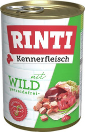 Produktbild von RINTI Kennerfleisch 400g Dose Hundenassfutter 48 x 400 Gramm Wild