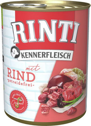 Produktbild von RINTI Kennerfleisch 800g Dose Hundenassfutter 12 x 800 Gramm Rind