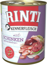 Produktbild von RINTI Kennerfleisch 800g Dose Hundenassfutter 12 x 800 Gramm Schinken