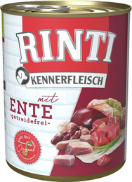 Produktbild von RINTI Kennerfleisch 800g Dose Hundenassfutter Sparpaket 24 x 800 Gramm Ente