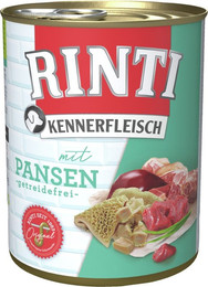 Produktbild von RINTI Kennerfleisch 800g Dose Hundenassfutter Sparpaket 24 x 800 Gramm Pansen
