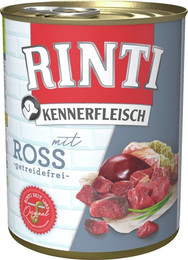 Produktbild von RINTI Kennerfleisch 800g Dose Hundenassfutter Sparpaket 24 x 800 Gramm Ross