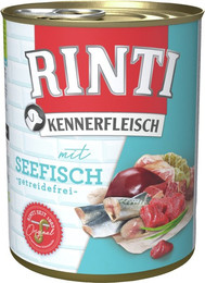 Produktbild von RINTI Kennerfleisch 800g Dose Hundenassfutter Sparpaket 24 x 800 Gramm Seefisch