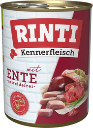 Produktbild von RINTI Kennerfleisch Ente Nassfutter für Hunde - 24 x 800 g