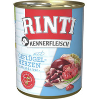 Produktbild von RINTI Kennerfleisch Geflügelherzen Hundenassfutter - 24 x 800 g