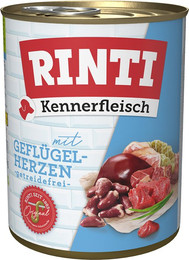 Produktbild von RINTI Kennerfleisch Geflügelherzen Nassfutter - 24 x 800 g